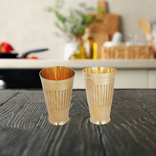 Brass Glass 400 Ml 0.3kg(Pack of 12) - PUSHMYCART