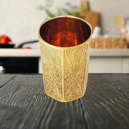 Pure Brass Glass 0.19Kg(Pack of 16) - PUSHMYCART