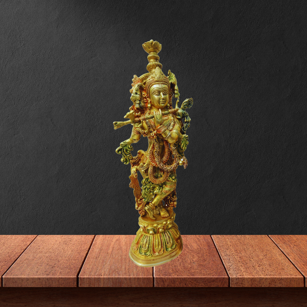 Brass Krishna Idol 11.76kg - PUSHMYCART