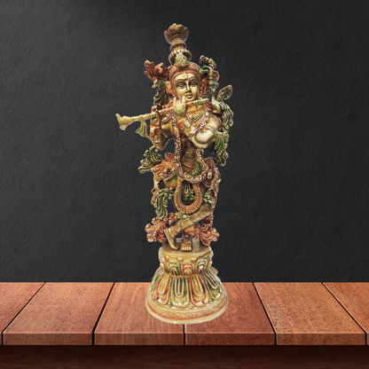 Brass Krishna Statue 8.16kg - PUSHMYCART