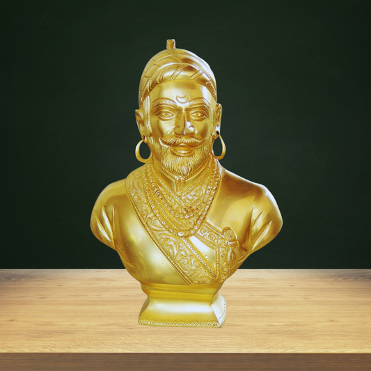 Brass Chhatrapati Shivaji 2.43kg - PUSHMYCART