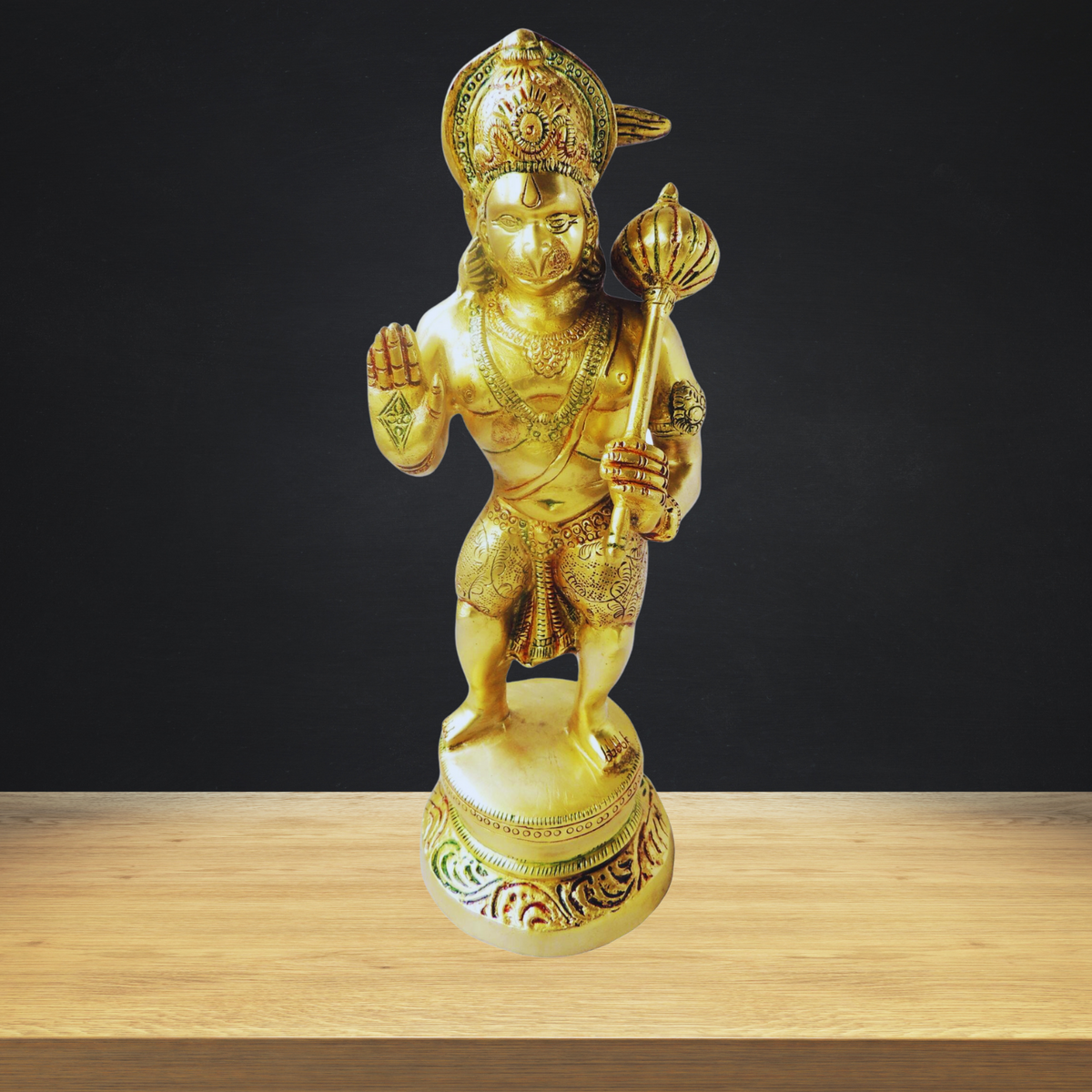 Brass Hanuman Ji Statue 2.78kg - PUSHMYCART