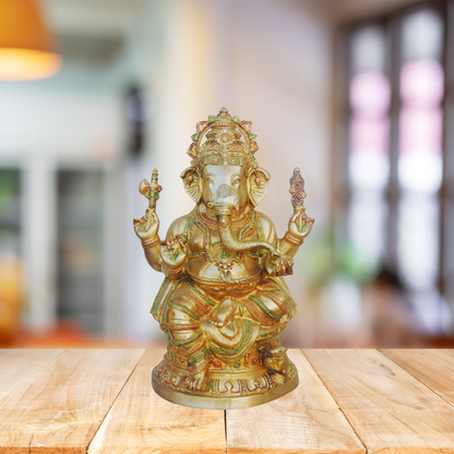 Brass Ganesh Ji Big Statue 26Kg - PUSHMYCART