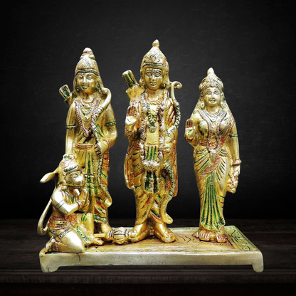 Brass Ram Darbar God Idol Statue 2.66kg - PUSHMYCART