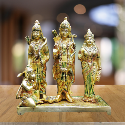 Brass Ram Darbar God Idol Statue 2.66kg - PUSHMYCART