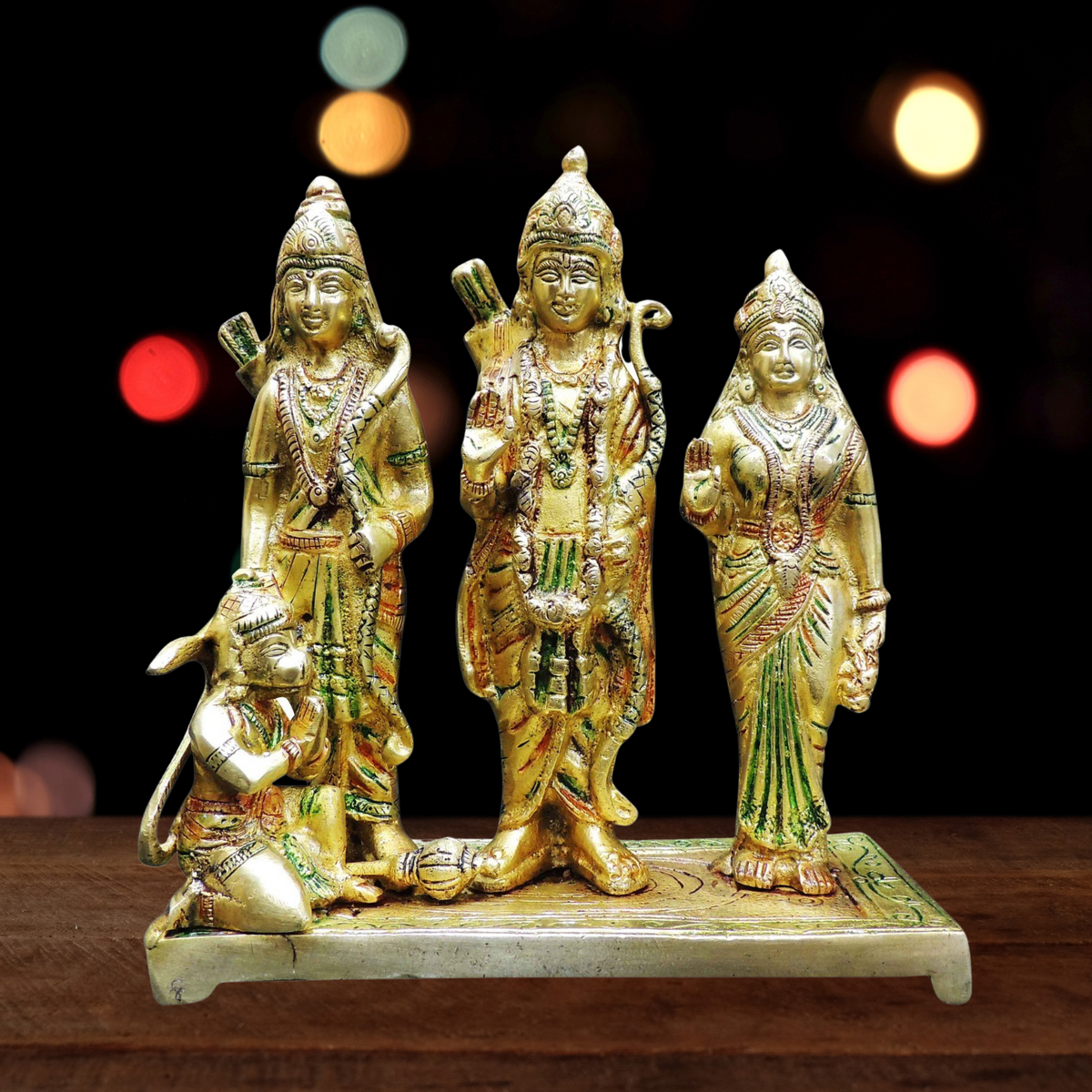 Brass Ram Darbar God Idol Statue 2.66kg - PUSHMYCART
