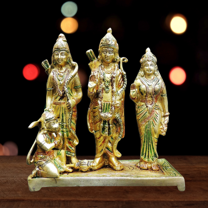Brass Ram Darbar God Idol Statue 2.66kg - PUSHMYCART