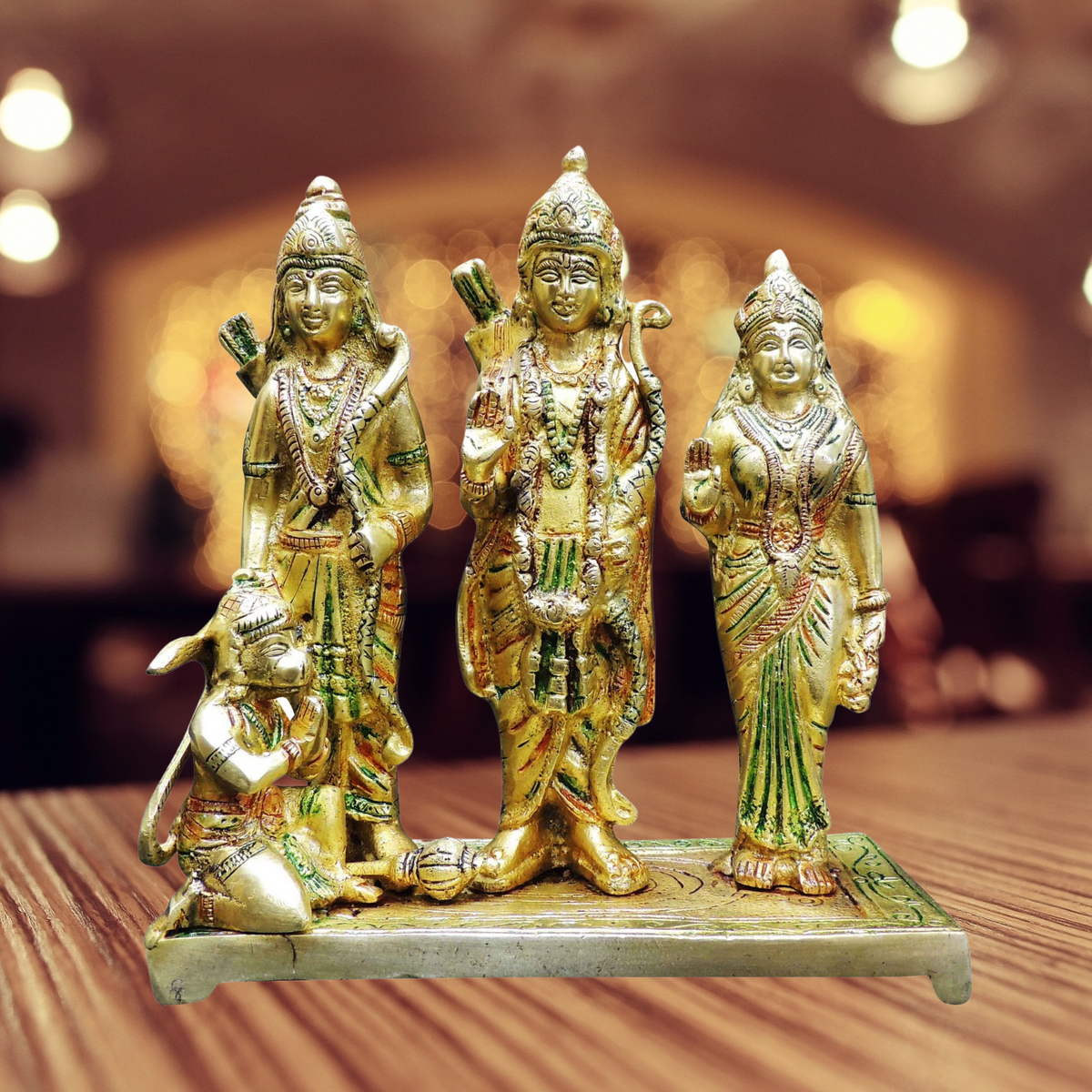 Brass Ram Darbar God Idol Statue 2.66kg - PUSHMYCART