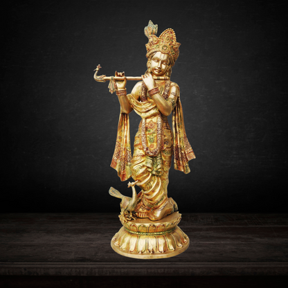 Brass Krishan Idol 22.5Kg - PUSHMYCART
