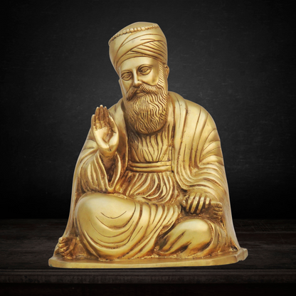Brass Guru Nanak Statue 12.7kg - PUSHMYCART