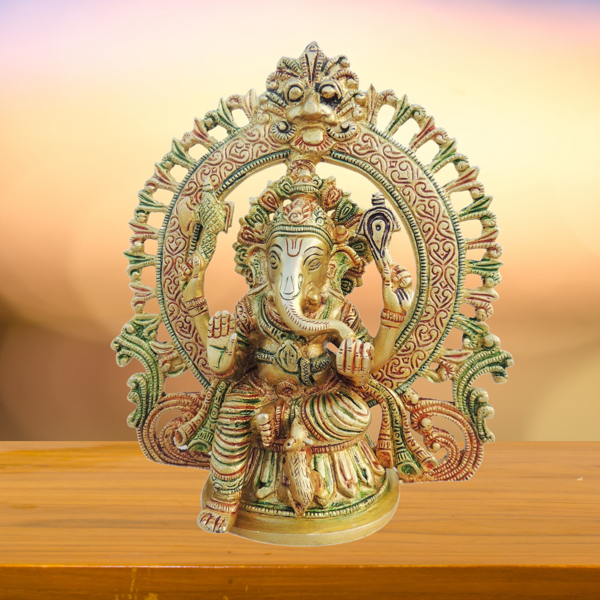 Brass Ganesh Ji Statue 2.4kg - PUSHMYCART