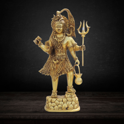 Brass Shiv ji Idol Statue 12.78kg - PUSHMYCART