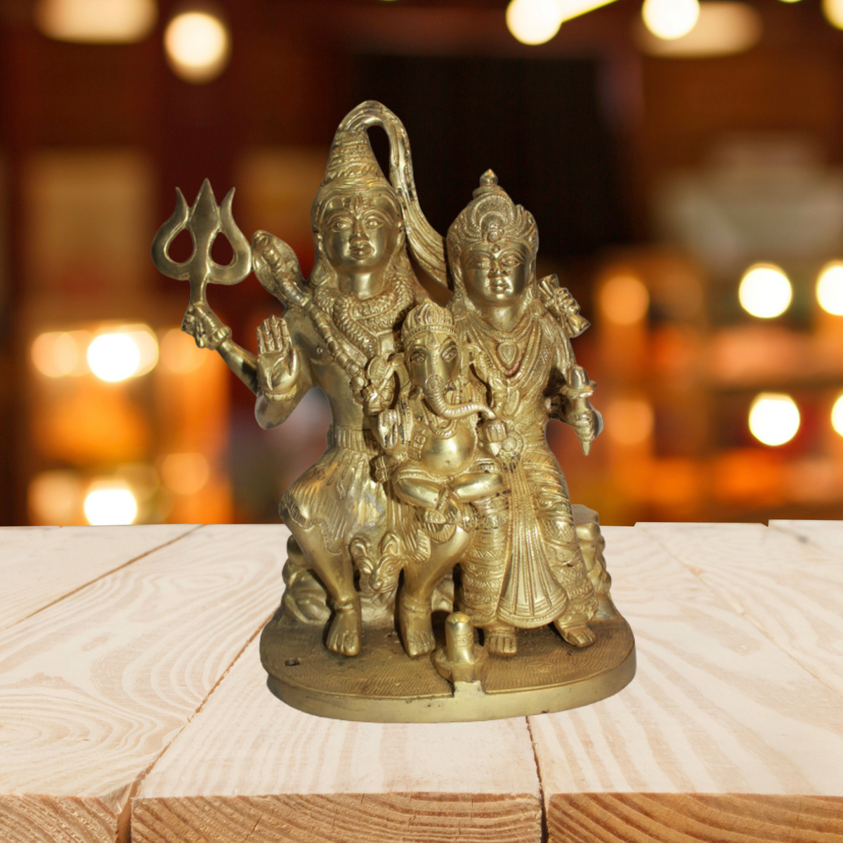 Brass Shiv Parivar Idol Statue 9.7kg - PUSHMYCART