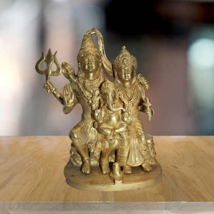 Brass Shiv Parivar Idol Statue 9.7kg - PUSHMYCART