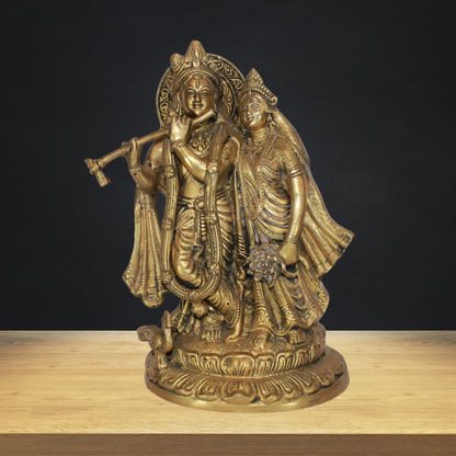 Brass Radha Krishna Idol 5940g - PUSHMYCART