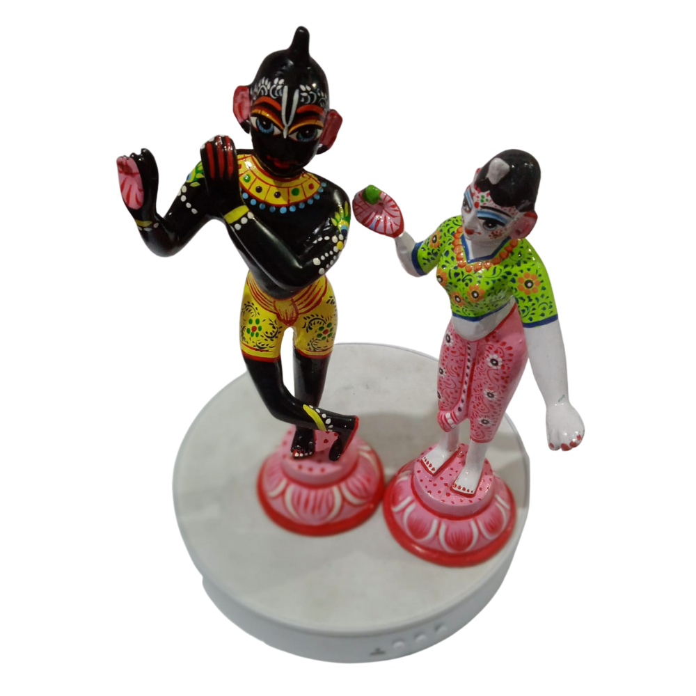 Brass Black Krishna and Color Radha 2017g - PUSHMYCART