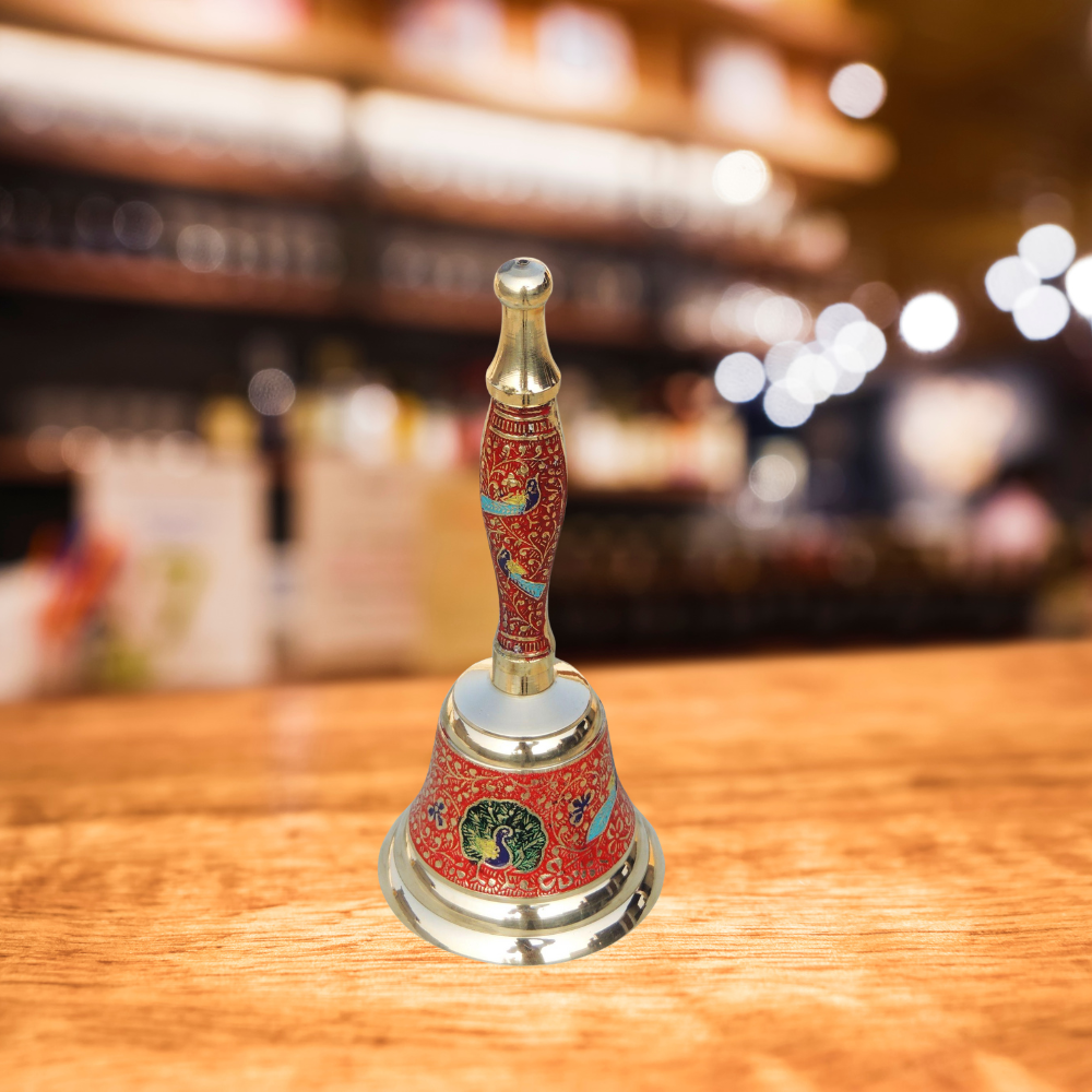 Brass Handle Bell Red Colour 0.18Kg - PUSHMYCART