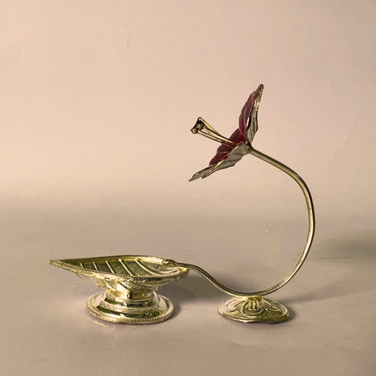 Pure Silver Mohini Deepam Red 11.83g - PUSHMYCART