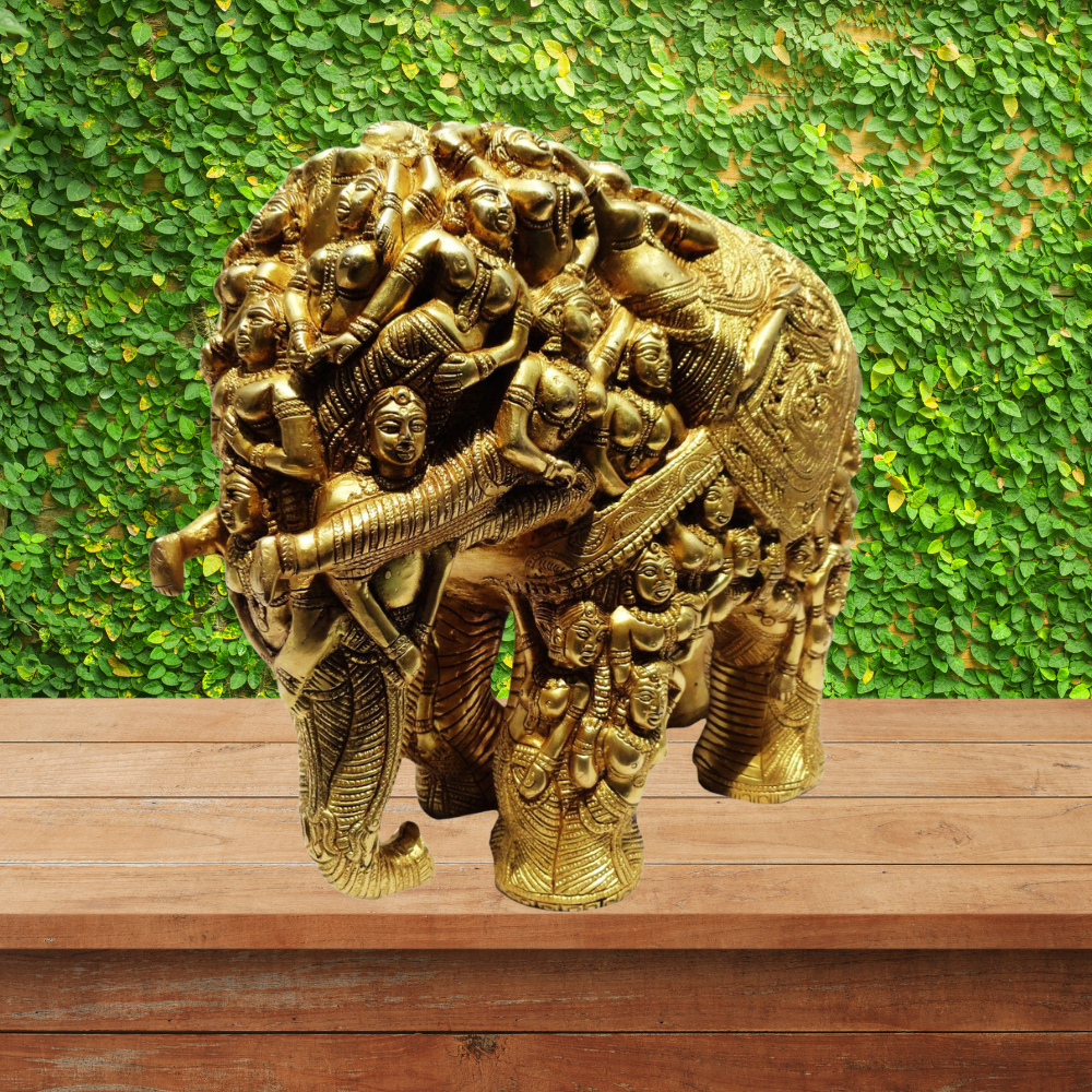 Brass Elephant Statue 16.22Kg - PUSHMYCART