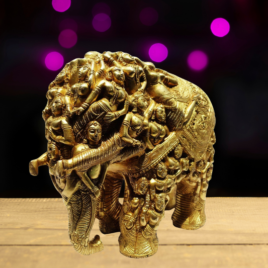 Brass Elephant Statue 16.22Kg - PUSHMYCART