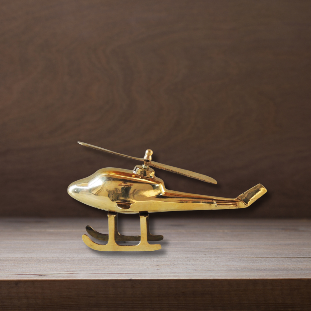 Brass Children Playing Helicopter 0.66Kg - PUSHMYCART