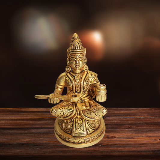 Brass Annapurna Devi Murti Statue 1357g - PUSHMYCART