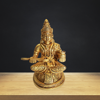 Brass Annapurna Devi Murti Statue 1357g - PUSHMYCART