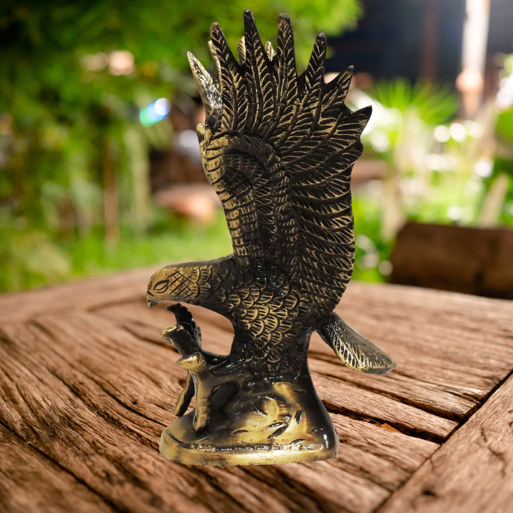 Brass Antique Showpiece Eagle Statue 0.68kg - PUSHMYCART