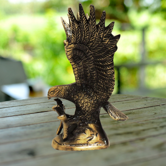 Brass Antique Showpiece Eagle Statue 0.68kg - PUSHMYCART