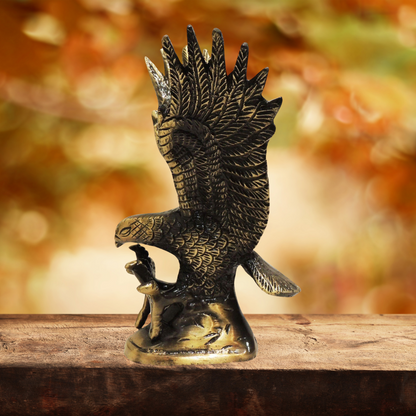Brass Antique Showpiece Eagle Statue 0.68kg - PUSHMYCART
