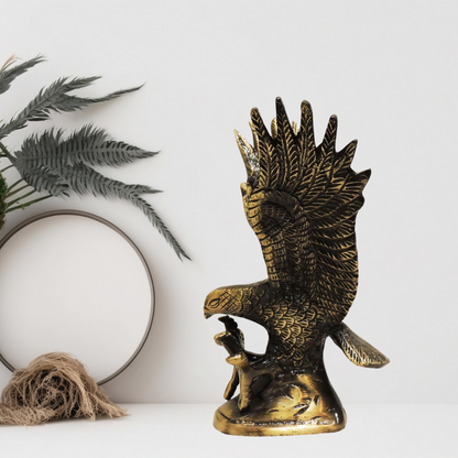 Brass Antique Showpiece Eagle Statue 0.68kg - PUSHMYCART