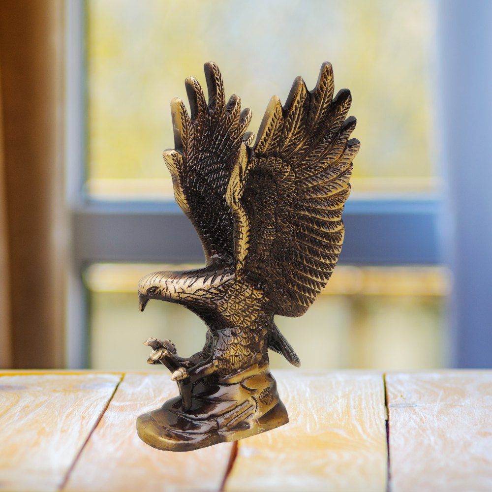 Brass Antique Showpiece Eagle Statue 1.12kg - PUSHMYCART