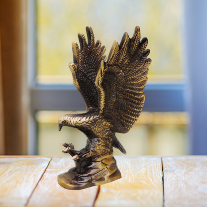 Brass Antique Showpiece Eagle Statue 1.12kg - PUSHMYCART