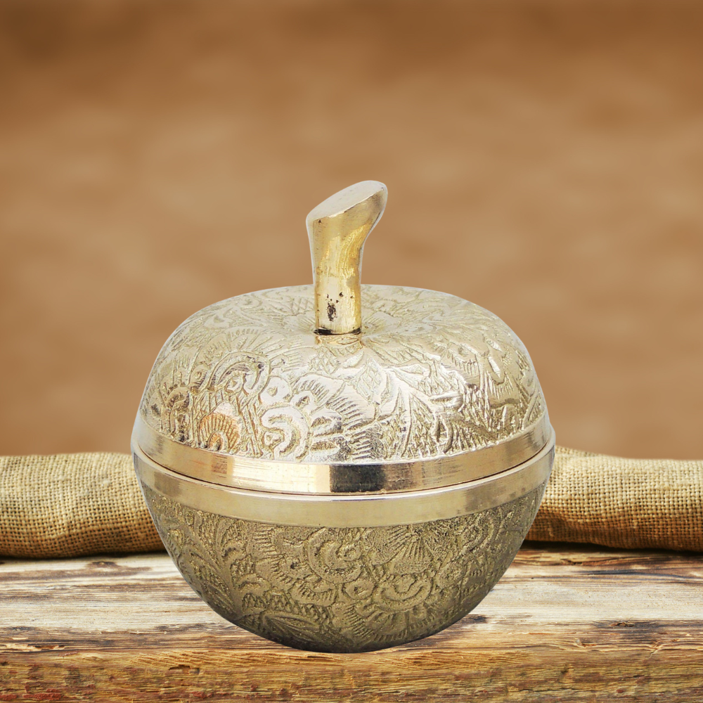 Brass Apple Shape Bowl 0.175Kg - PUSHMYCART