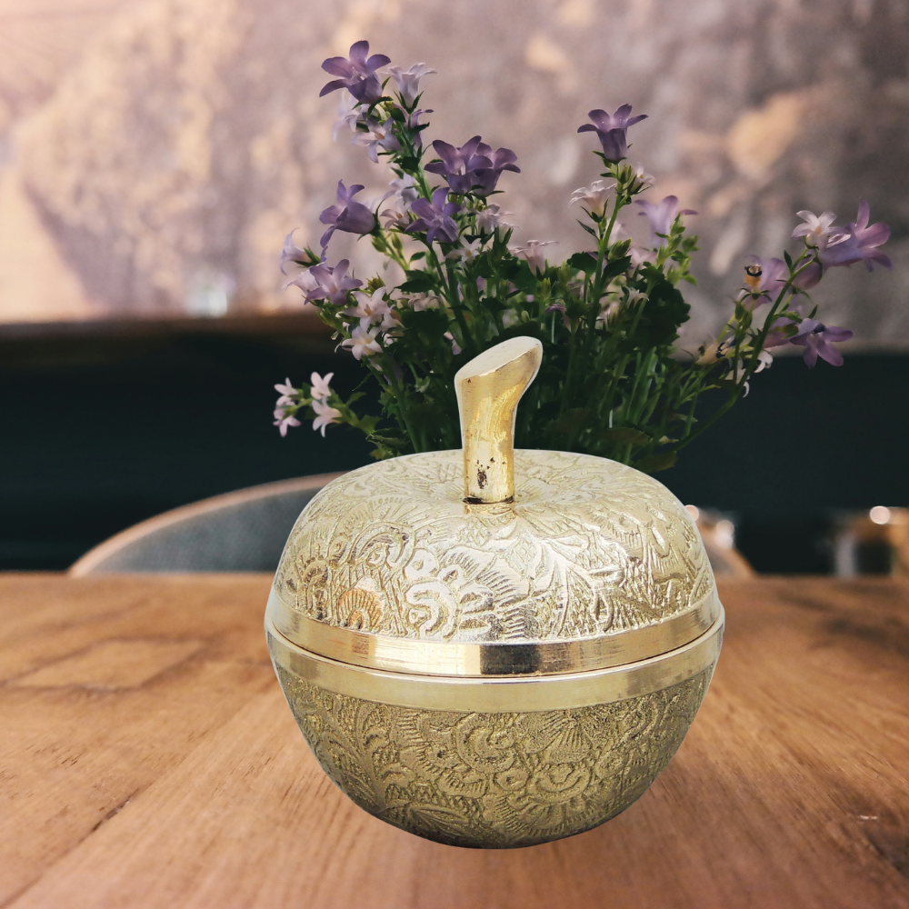 Brass Apple Shape Bowl 0.175Kg - PUSHMYCART