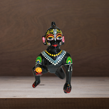 Brass Black Laddu Gopal Statue Murti Idol 898g - PUSHMYCART
