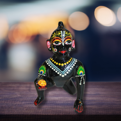 Brass Black Laddu Gopal Statue Murti Idol 898g - PUSHMYCART