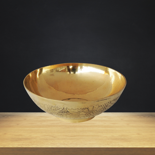Brass Bowl Katora Embose Medium 0.085Kg - PUSHMYCART