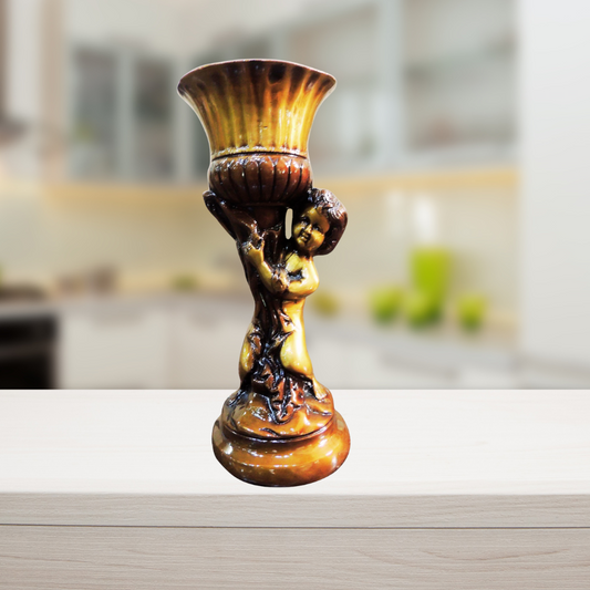 Brass Boy With Mashal (Torch) Statue 2.3Kg - PUSHMYCART