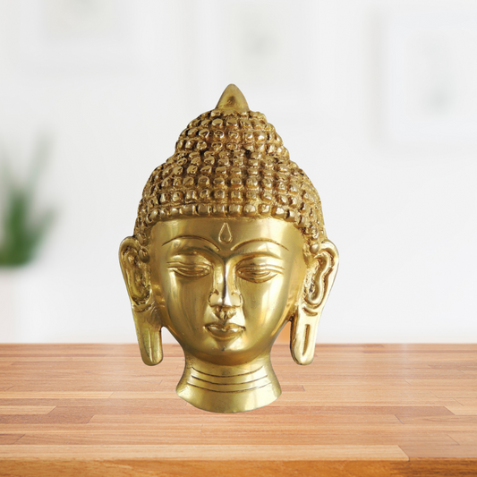 Brass Buddha Face Statue 0.3kg - PUSHMYCART