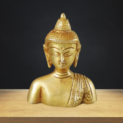 Brass Buddha Half Statue 0.4kg - PUSHMYCART