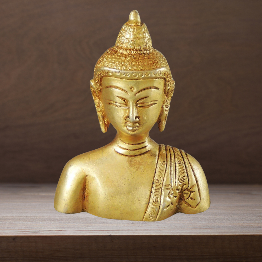 Brass Buddha Half Statue 0.4kg - PUSHMYCART