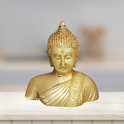 Brass Buddha Half Statue 1.095kg - PUSHMYCART