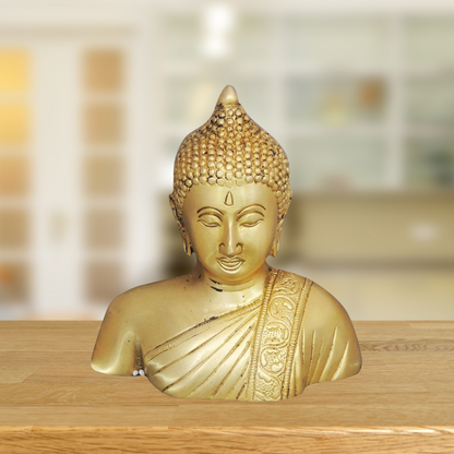 Brass Buddha Half Statue 1.095kg - PUSHMYCART