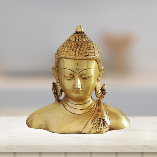 Brass Buddha Half Statue 1.31kg - PUSHMYCART