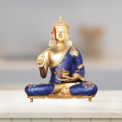 Brass Buddha With Lota 9.92Kg - PUSHMYCART