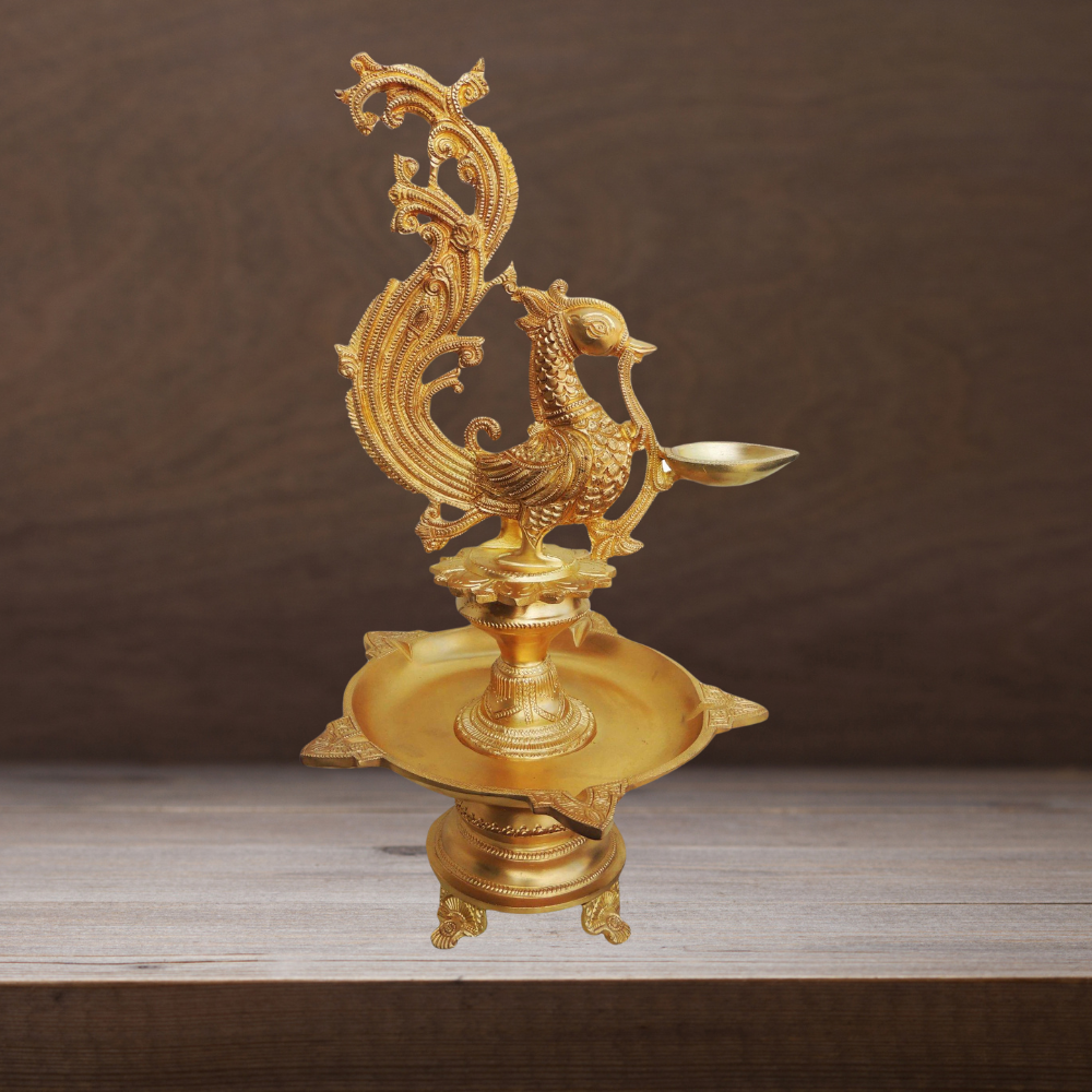 Brass Cock Murga Deepak God Idol Statue 5Kg - PUSHMYCART