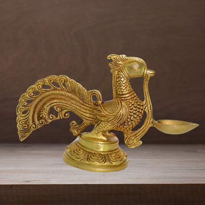 Brass Cock | Murga Oil Lamp Deepak 1.72kg - PUSHMYCART