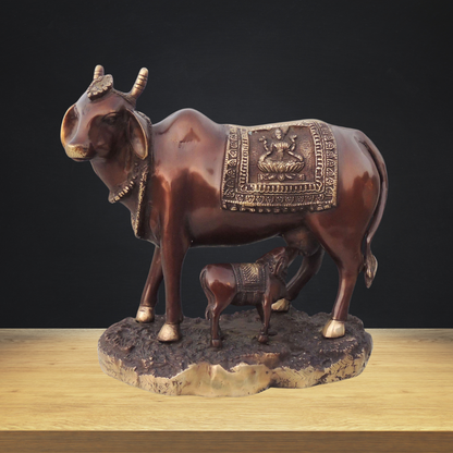 Brass Cow God Idol Statue 6.7Kg - PUSHMYCART