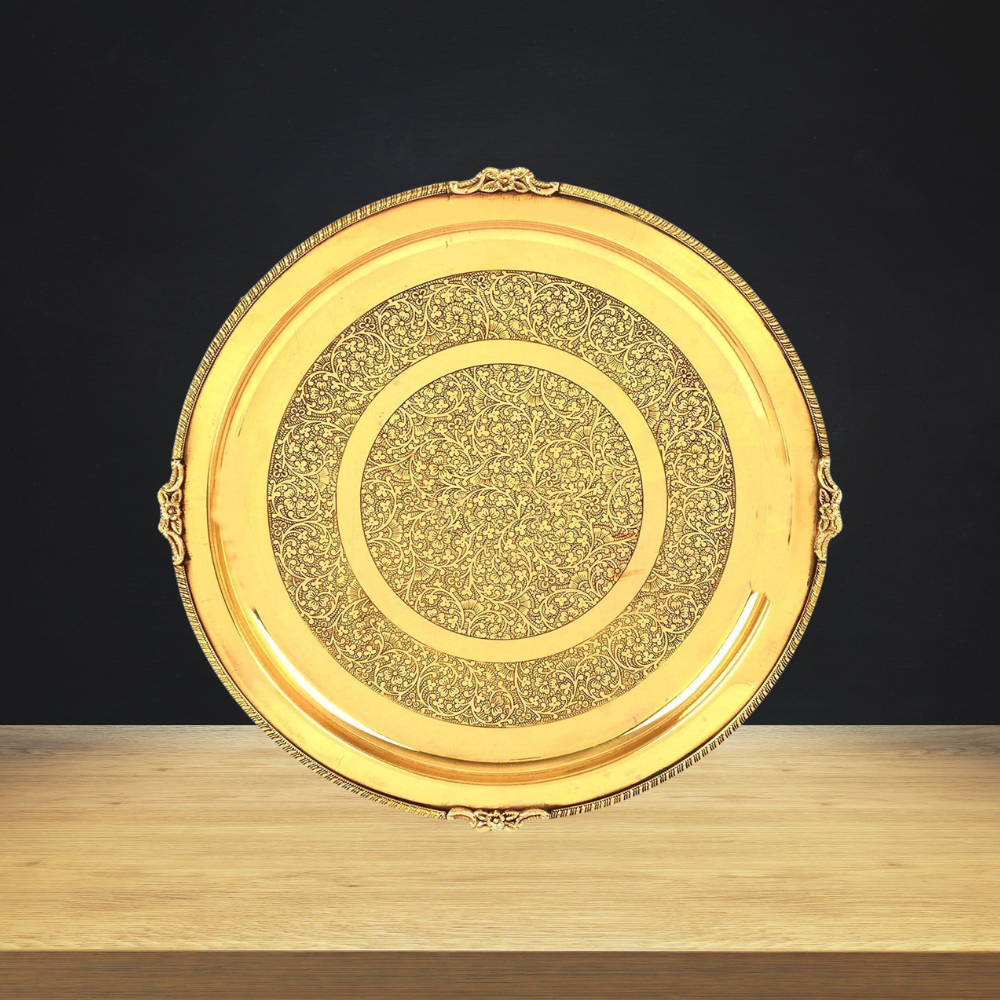 Brass Thali Embose 0.6kg - PUSHMYCART